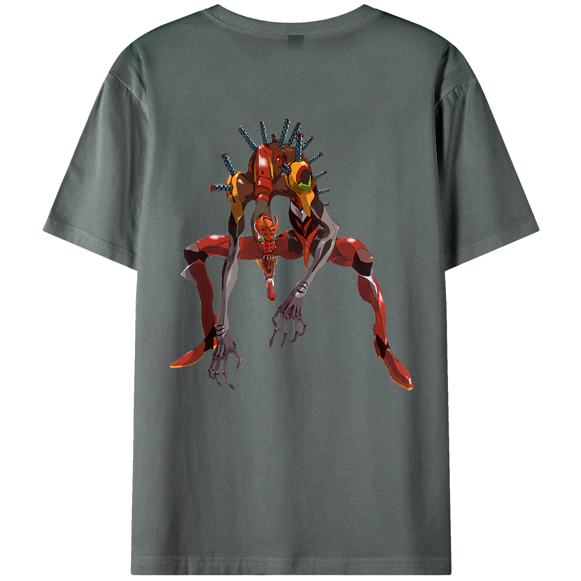 （画像用） EVA 新世紀エヴァンゲリオン 綿100％ メンズ半袖Tシャツ（バックプリント） 通気性